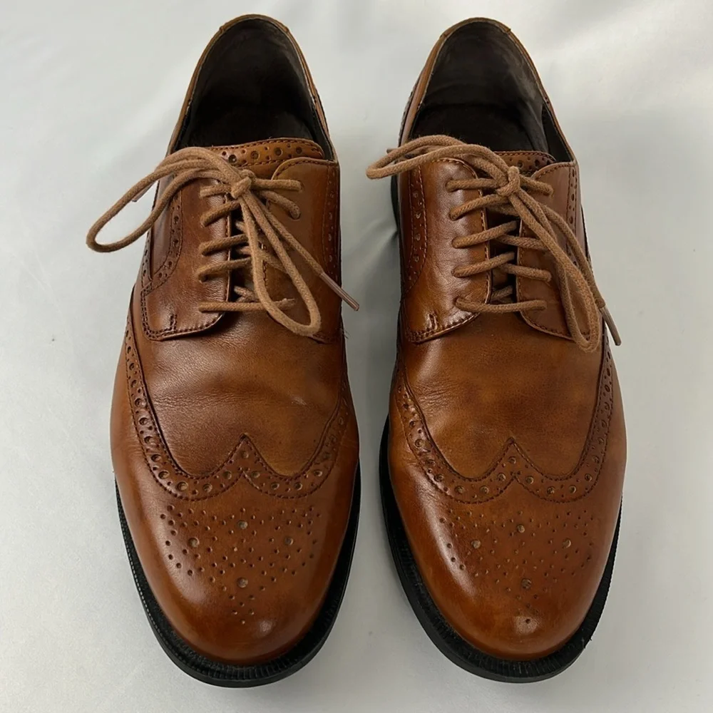 COLE HAAN Men Collen Wing Tip II British Tan Brown Oxford C12489 SZ 9.5